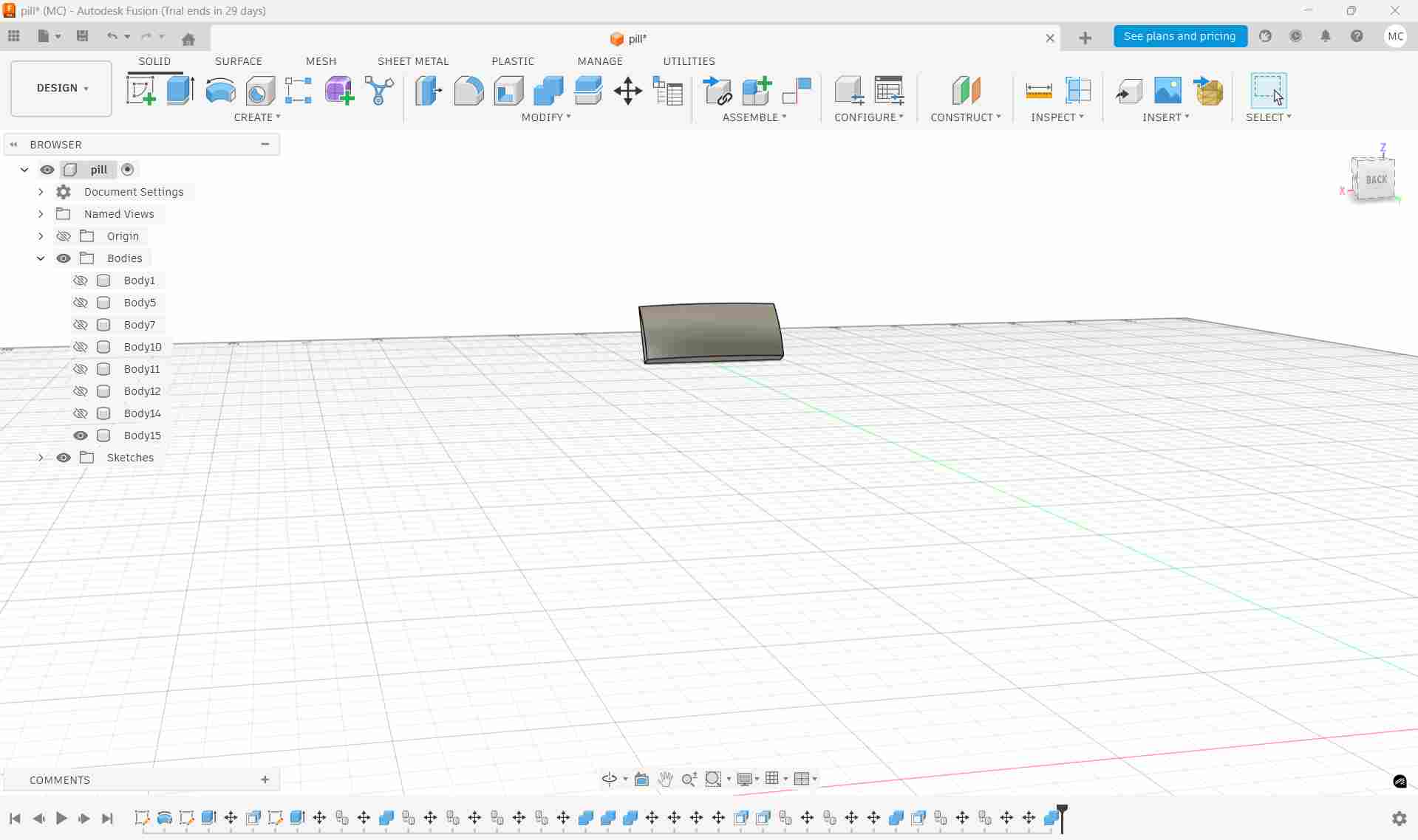 Extruded rectangle for the screen slot